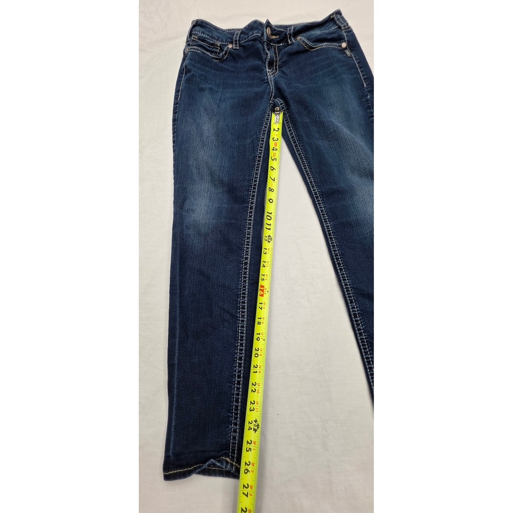 Silver Jeans Co Suki Mid Skinny Dark Wash Women's Denim Super Stretch W33 L31 - Picture 7 of 10